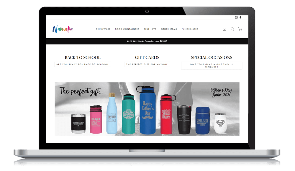 Featured Client: Namaka Water Bottles